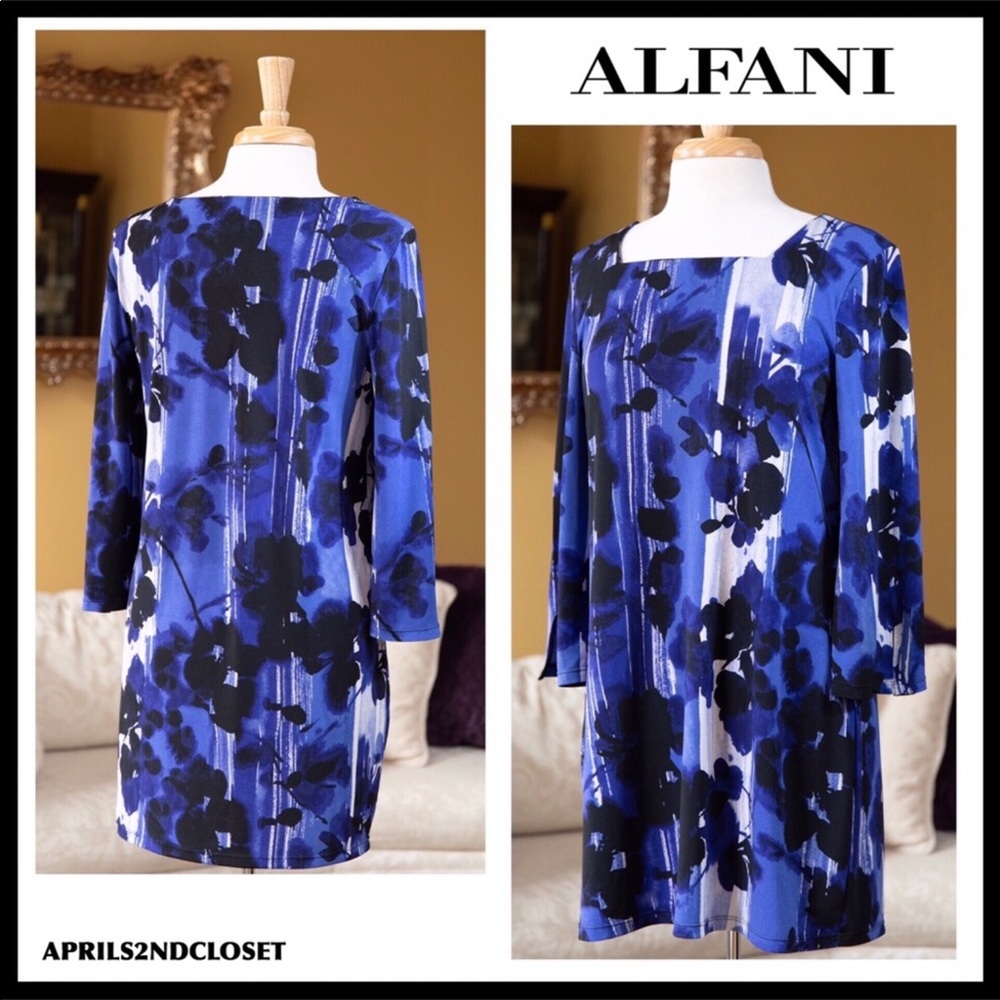 A-LINE DRESS KNIT 3/4 LONG SLEEVES SHIFT BUSINESS CASUAL PULLOVER A3C